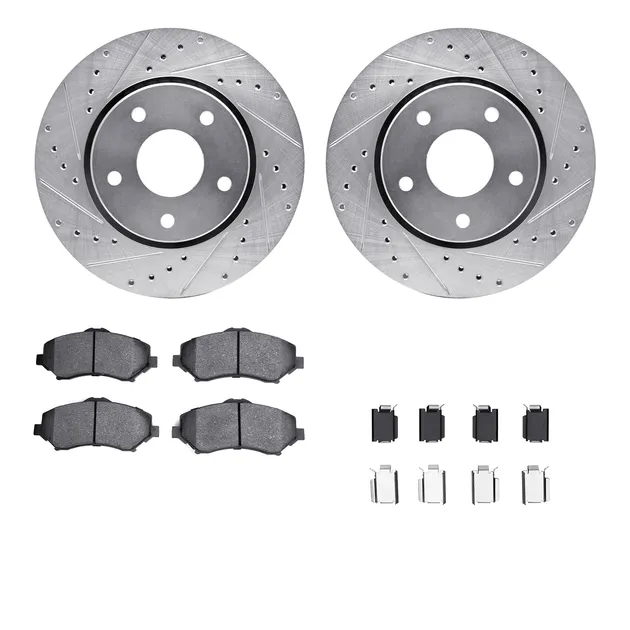 R1 Concepts WGSH1-40092 eLINE Rotor - Drilled & Slotted - Silver W/ Performance Pads